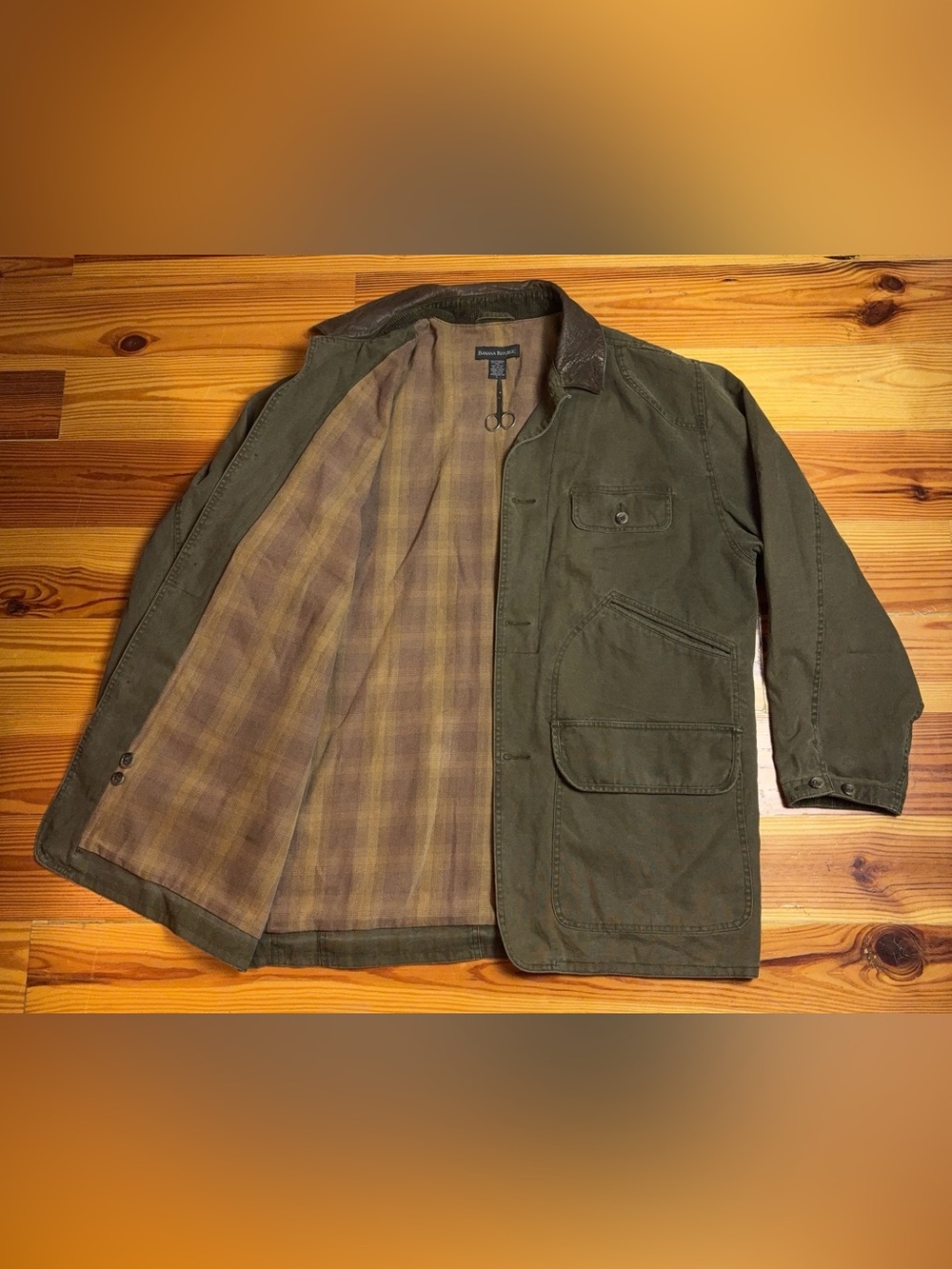 Vintage Banana Republic Green Cotton Duck Canvas Denim Barn Chore Jacket Large
